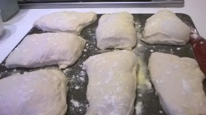 sprinkle a bit of flour and semolina